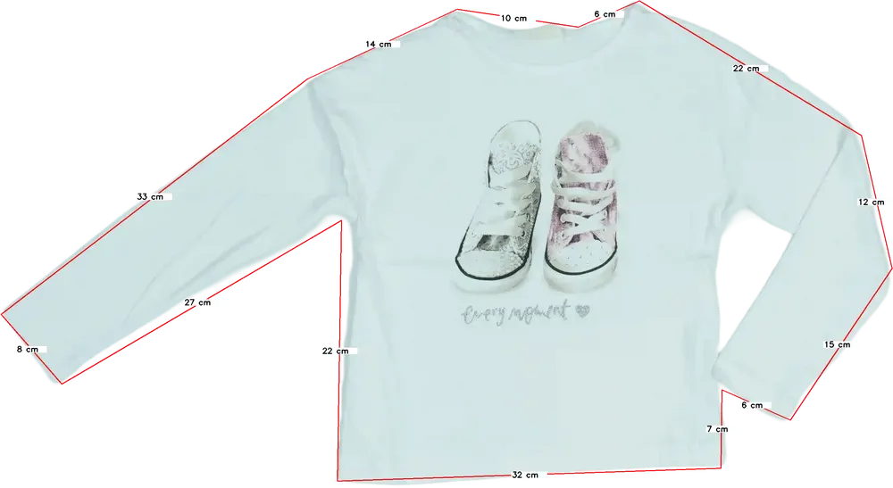 Fehér OVS Hosszú ujjú felső EU 110 / UK 5 év / US 5 év/XS