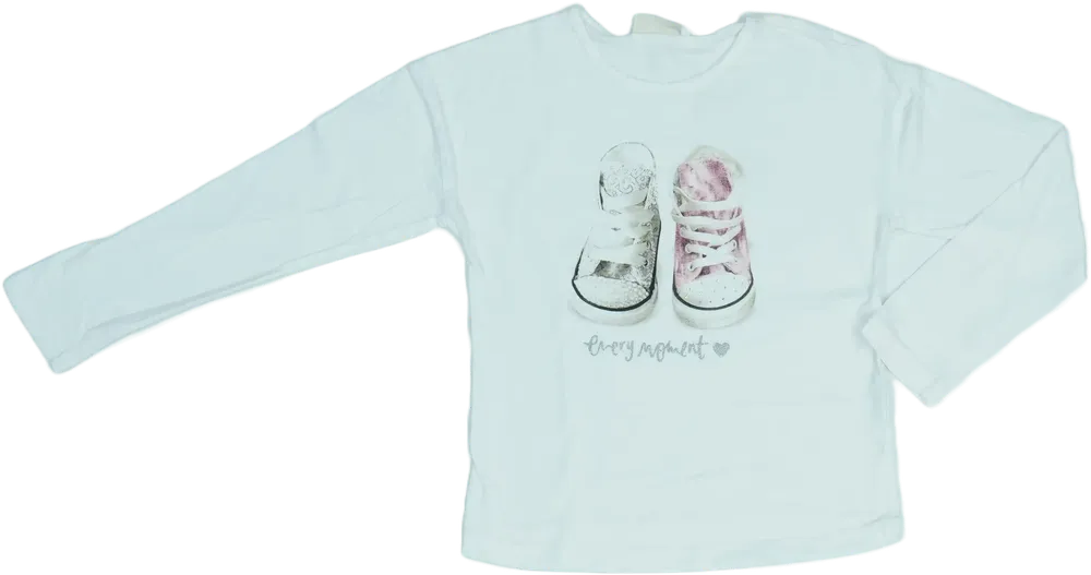 Fehér OVS Hosszú ujjú felső EU 134 / UK 9 év / US 9 év/L