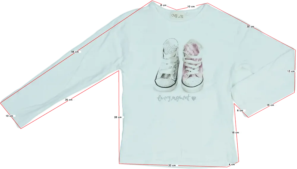 Fehér OVS Hosszú ujjú felső EU 140 / UK 10 év / US 10 év/L