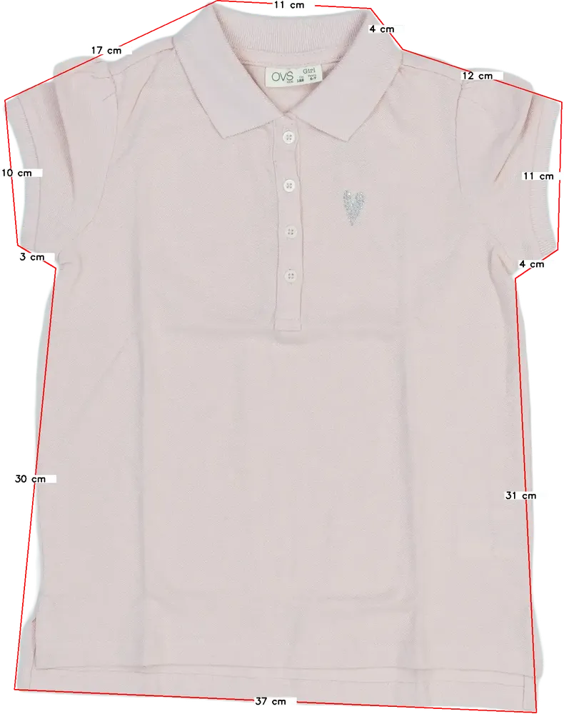 Rózsaszín OVS Galléros póló EU 122 / UK 7 év / US 7 év/M