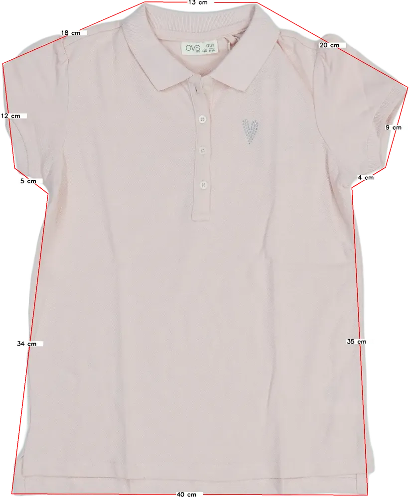 Rózsaszín OVS Galléros póló EU 140 / UK 10 év / US 10 év/L