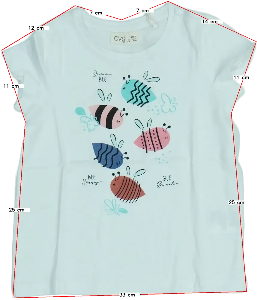 Fehér OVS Póló EU 104 / UK 4 év / US 4T/XS