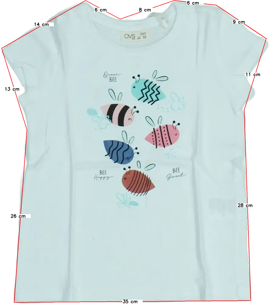 Fehér OVS Póló EU 110 / UK 5 év / US 5 év/XS