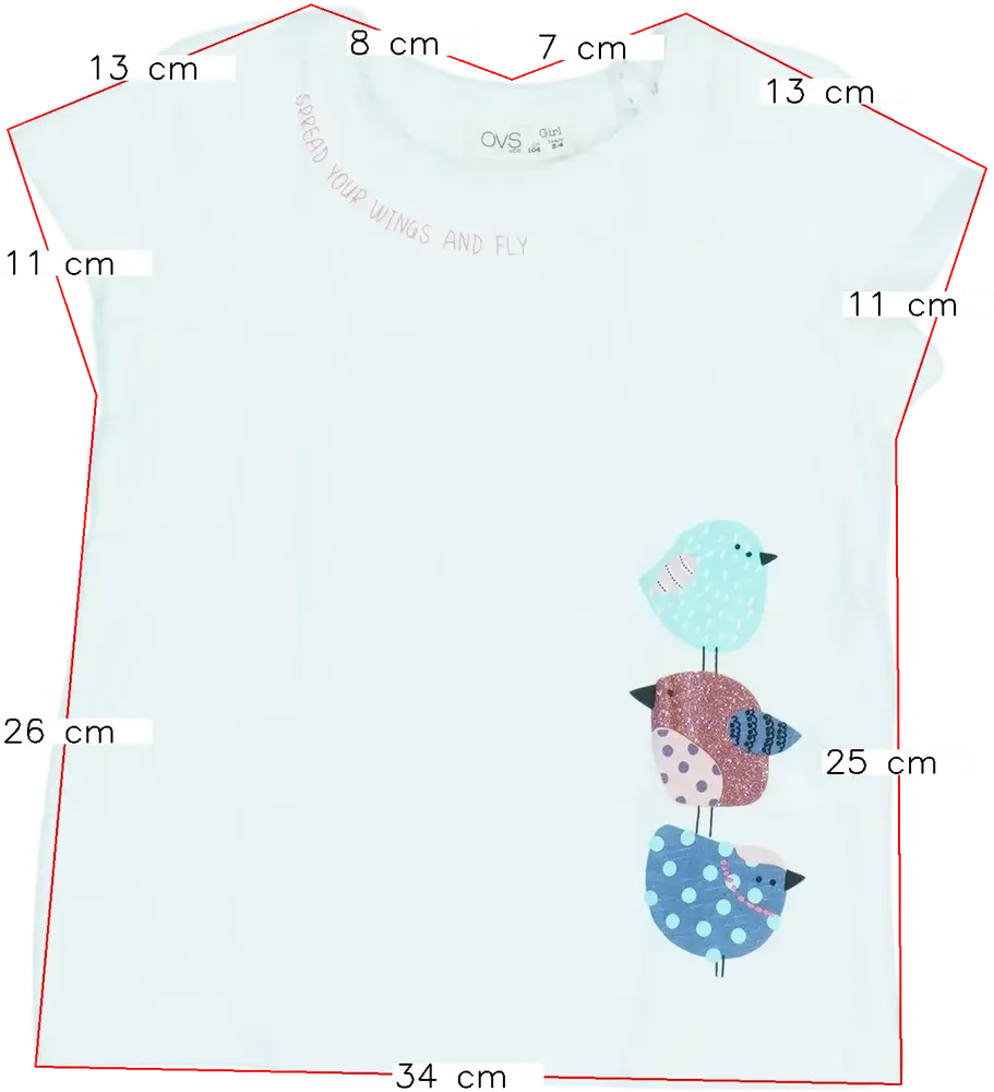 Fehér OVS Póló EU 104 / UK 4 év / US 4T/XS