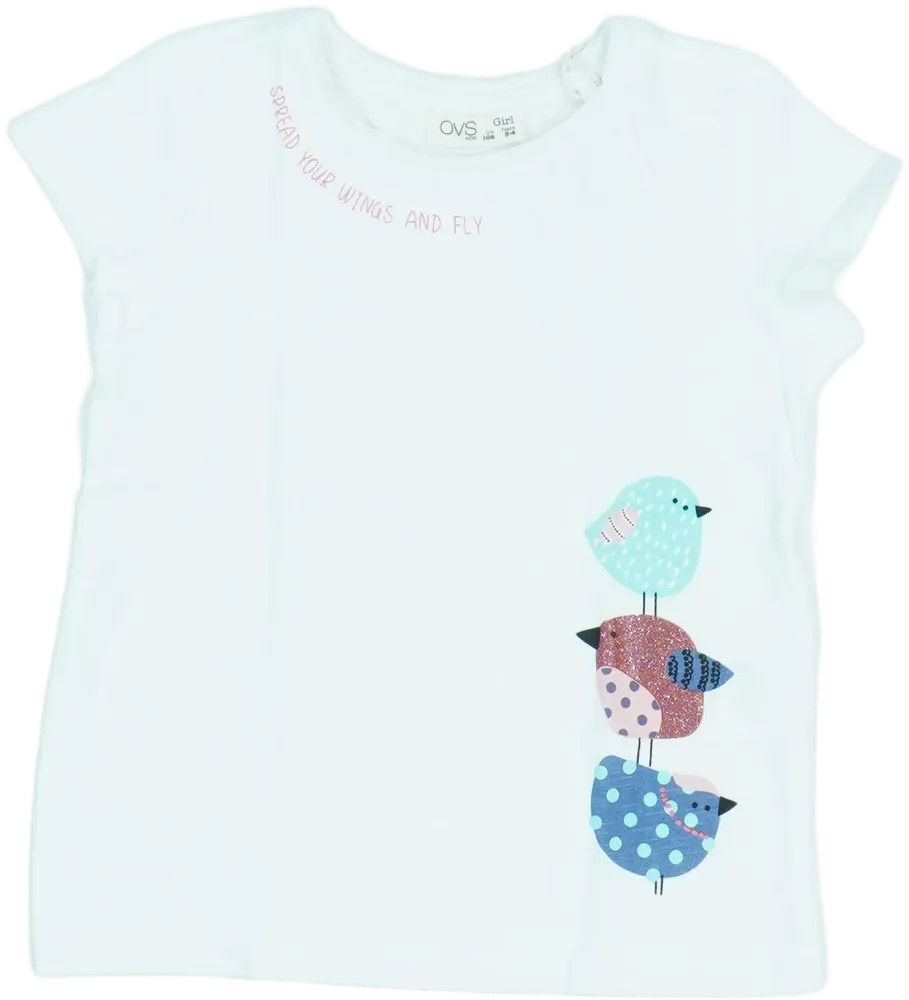 Fehér OVS Póló EU 104 / UK 4 év / US 4T/XS