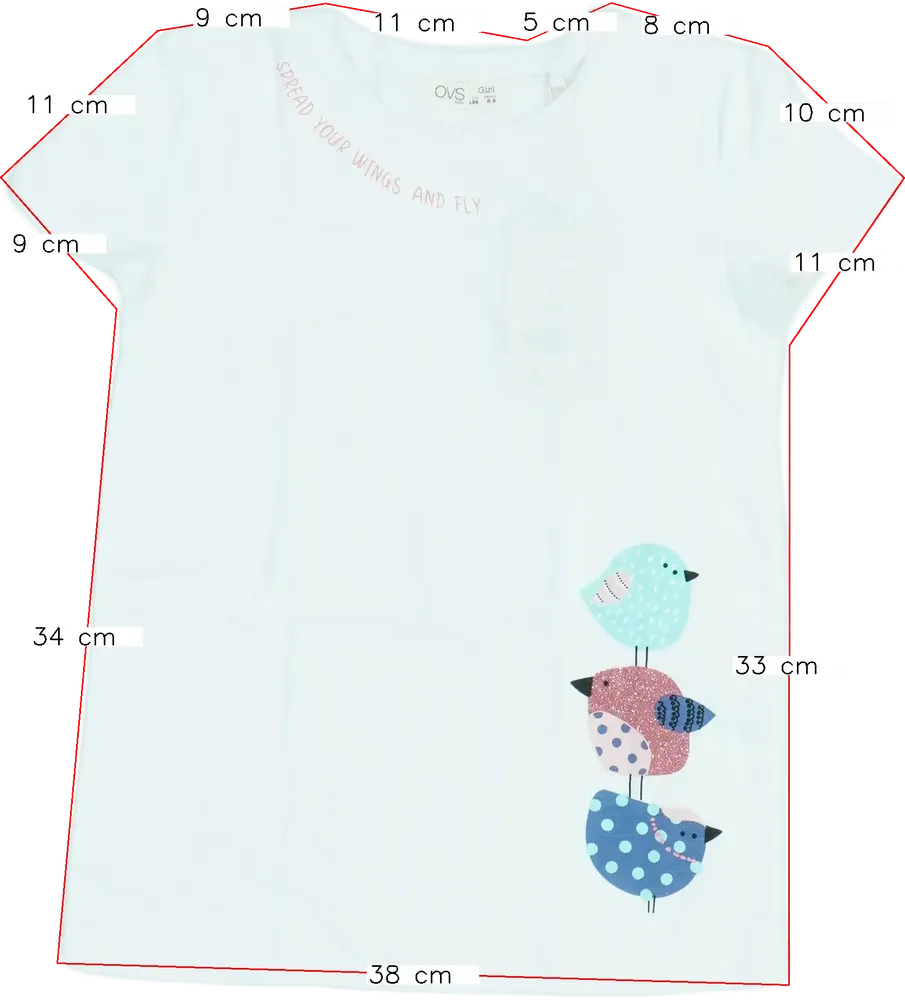 Fehér OVS Póló EU 134 / UK 9 év / US 9 év/L