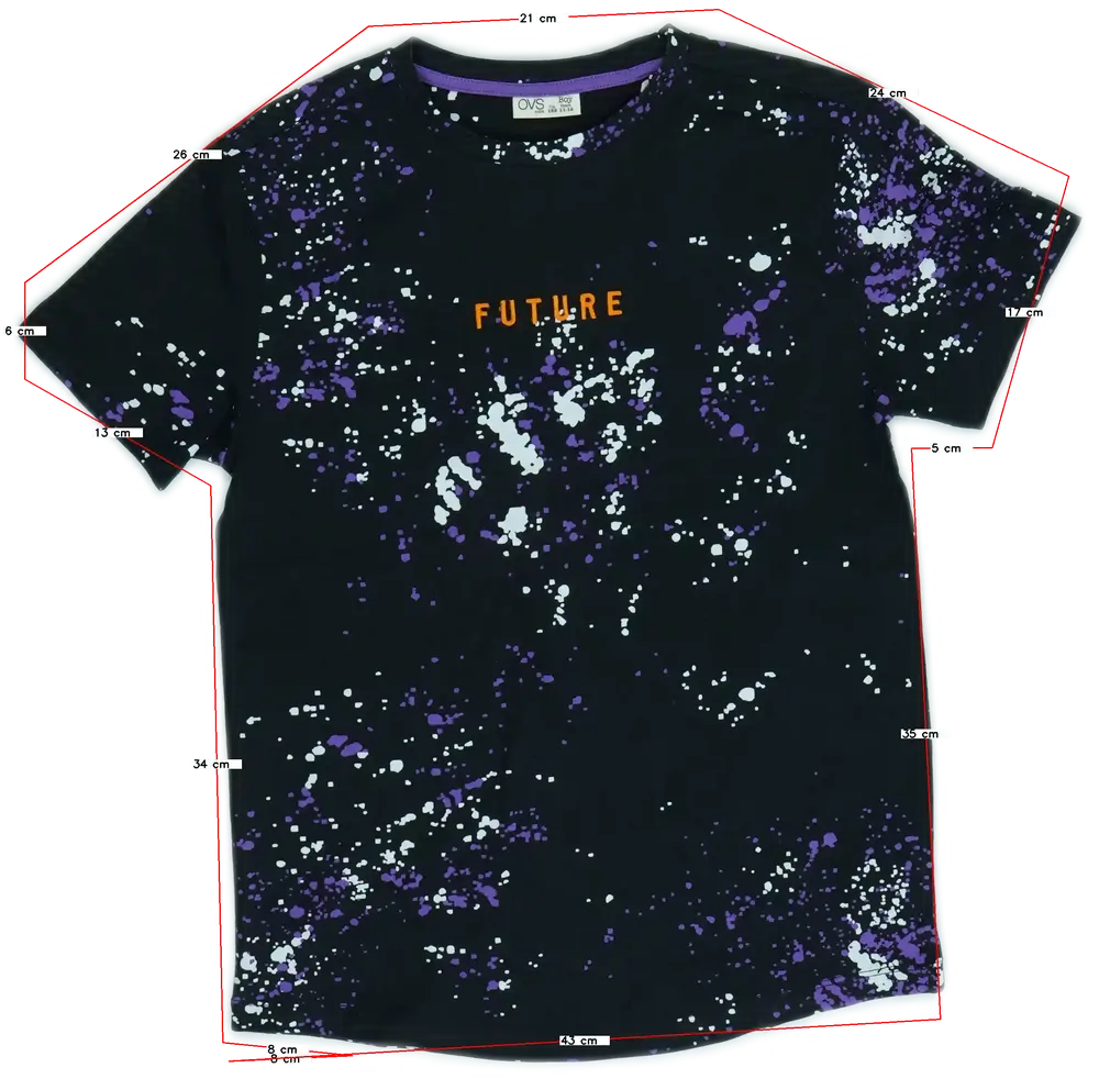 Fekete OVS Póló EU 152 / UK 12 év / US 12 év/L