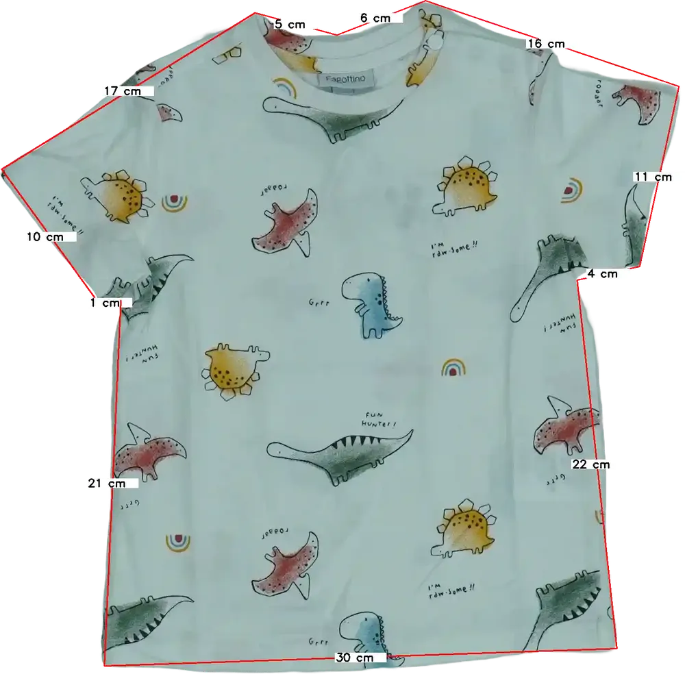 Fehér OVS - Fagottino Póló EU 92 / UK 2 év / US 2T