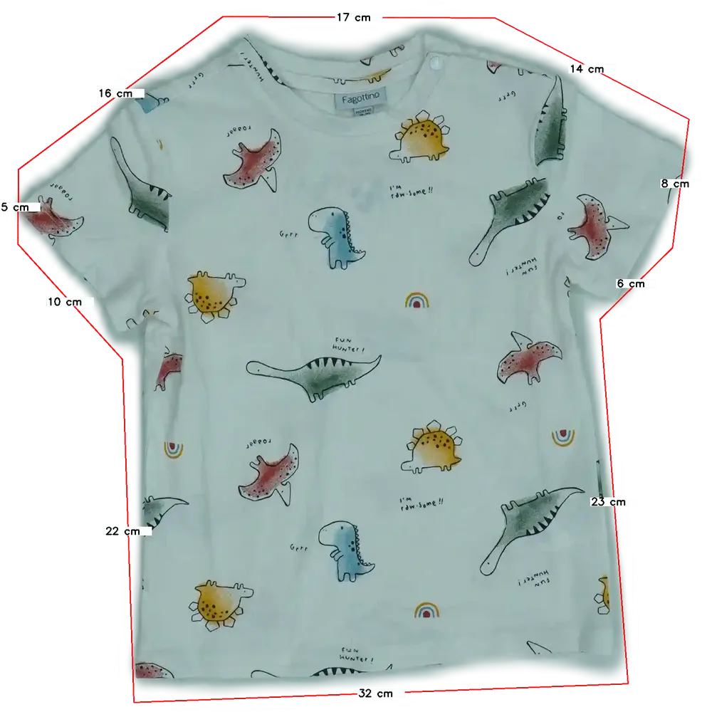 Fehér OVS - Fagottino Póló EU 92 / UK 2 év / US 2T