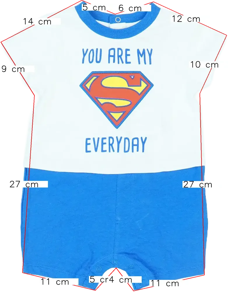 Fehér Superman Napozó EU 68 / UK 3-6 hónap / US 3-6 hónap