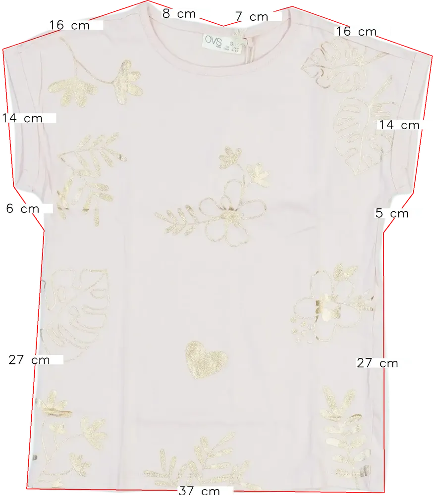 Rózsaszín OVS Póló EU 140 / UK 10 év / US 10 év/L