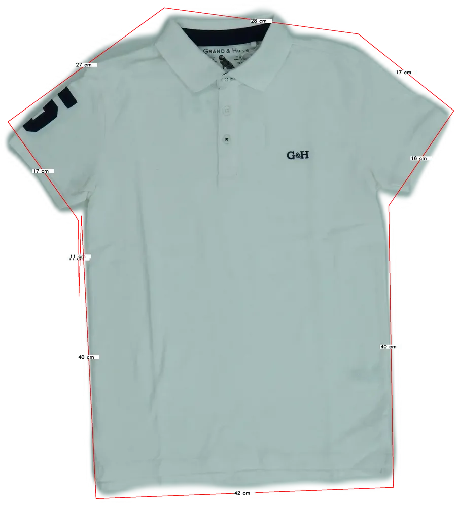 Fehér Grand&amp;Hills Galléros póló EU 152 / UK 12 év / US 12 év/L