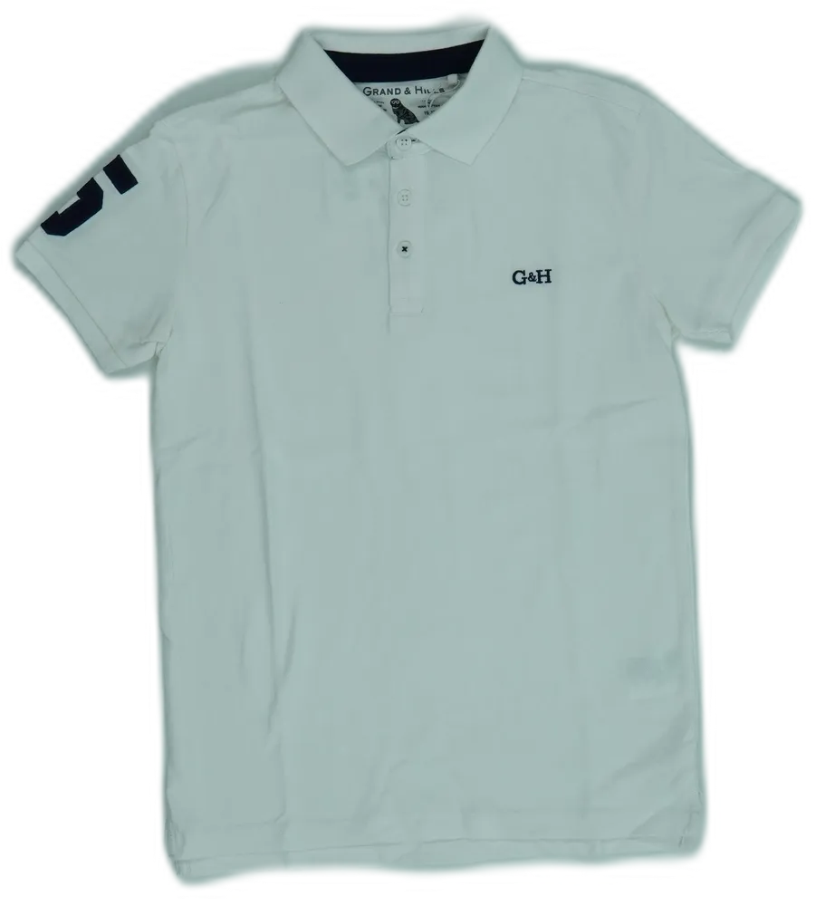 Fehér Grand&amp;Hills Galléros póló EU 152 / UK 12 év / US 12 év/L