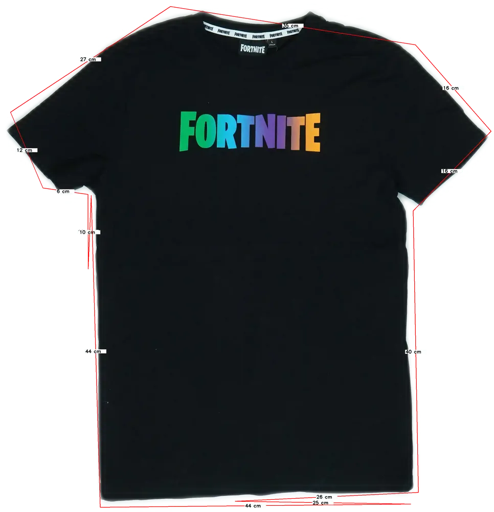 Fekete Fortnite Póló EU 158 / UK 13 év / US 14 év/XL