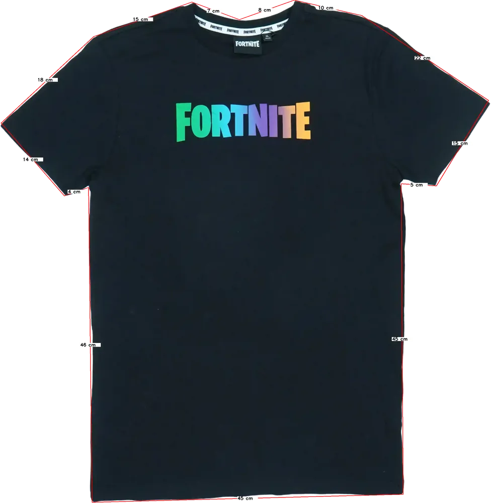 Fekete Fortnite Póló EU 164 / UK 14 év / US 14 év/XL
