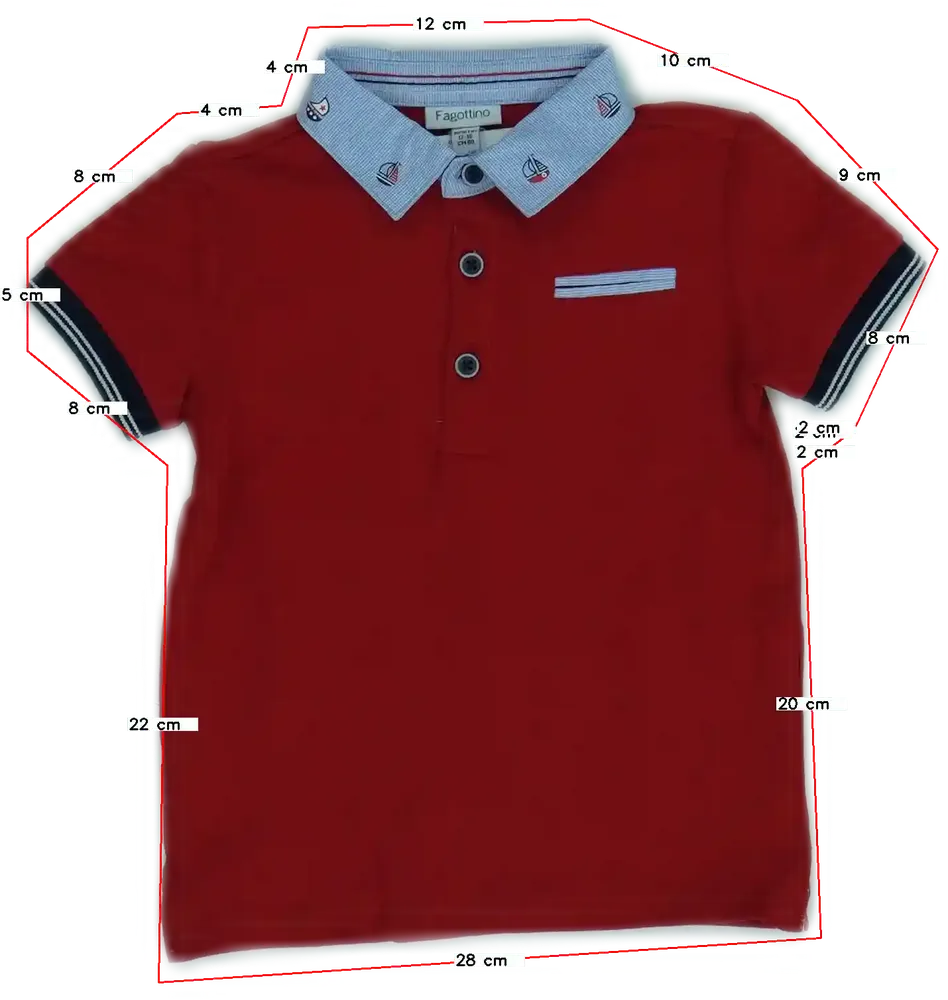 Piros OVS - Fagottino Galléros póló EU 86 / UK 12-18 hónap / US 18 hónap