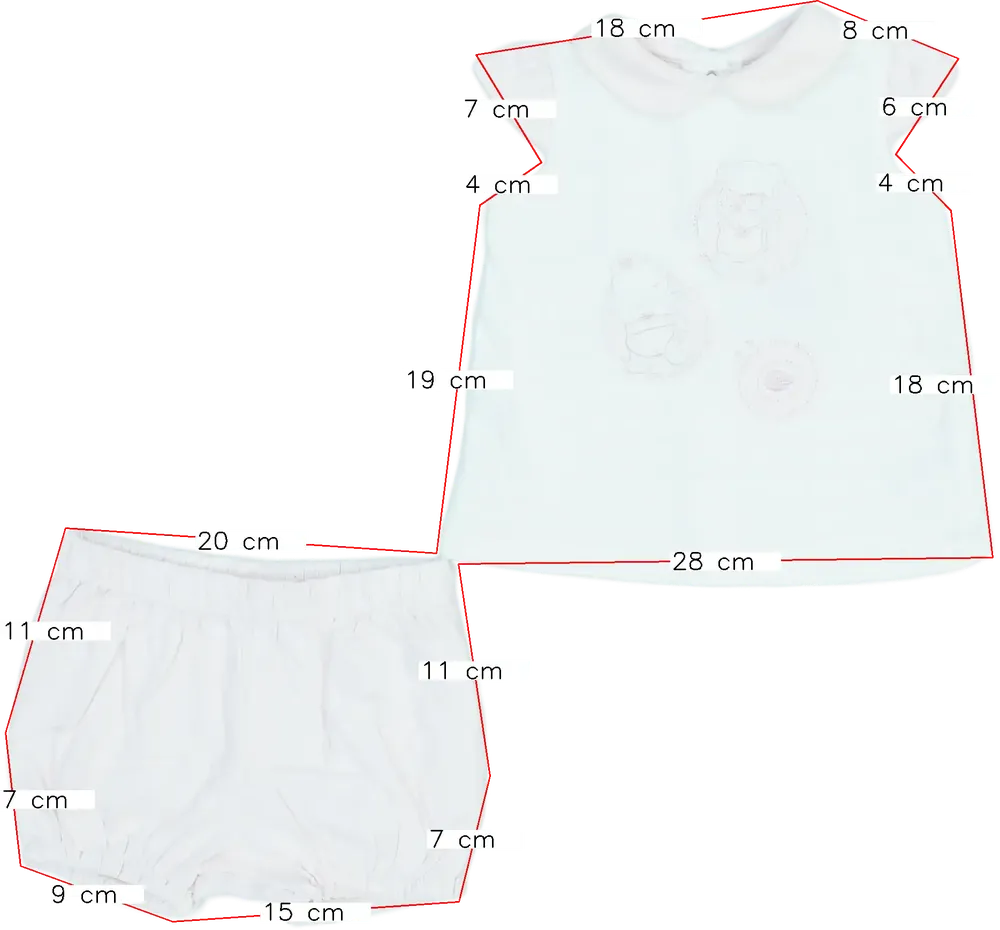 White OVS - Fagottino 2-piece set - Top &amp; Bottom EU 68 / UK 3-6 months / US 3-6 months