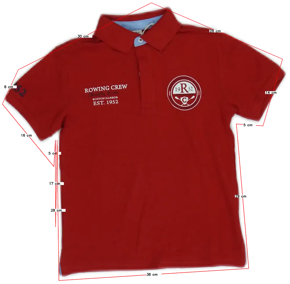 Piros OVS Galléros póló EU 122 / UK 7 év / US 7 év/M