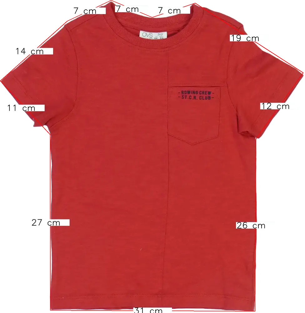 Piros OVS Póló EU 104 / UK 4 év / US 4T/XS