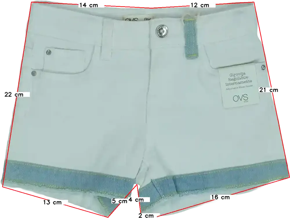 Fehér OVS Rövidnadrág EU 104 / UK 4 év / US 4T/XS