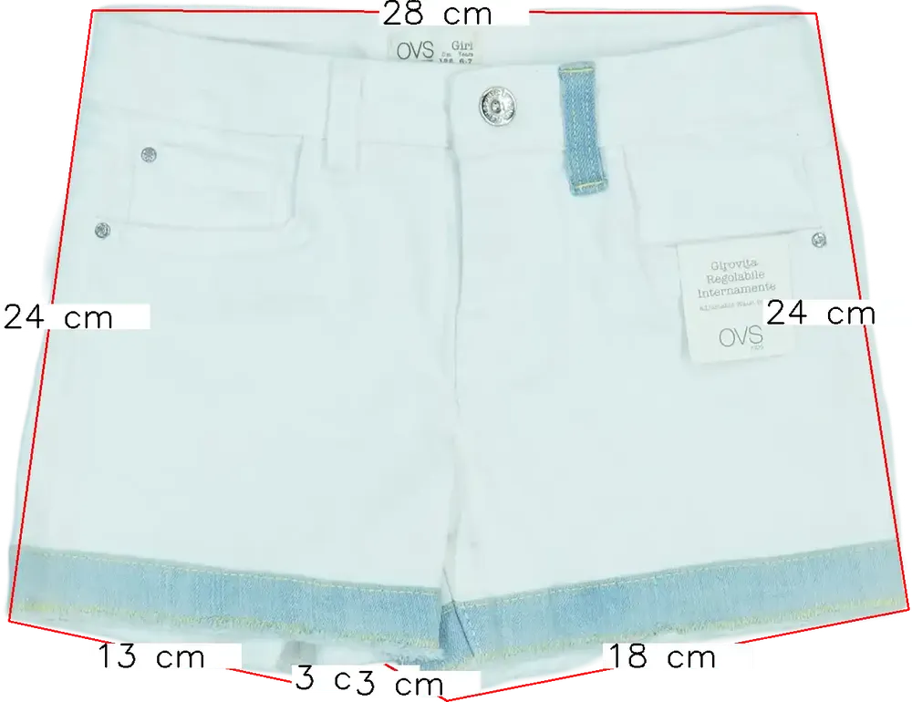Fehér OVS Rövidnadrág EU 122 / UK 7 év / US 7 év/M