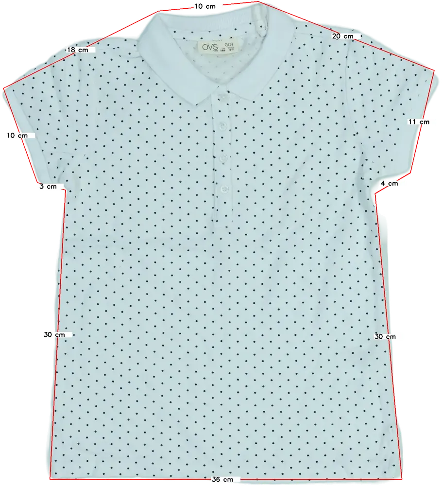 Fehér OVS Galléros póló EU 122 / UK 7 év / US 7 év/M