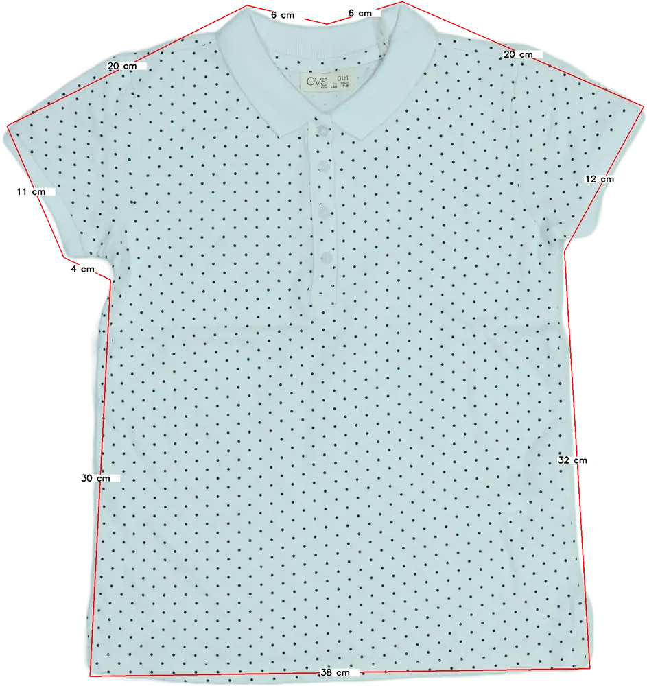 Fehér OVS Galléros póló EU 128 / UK 8 év / US 8 év/M