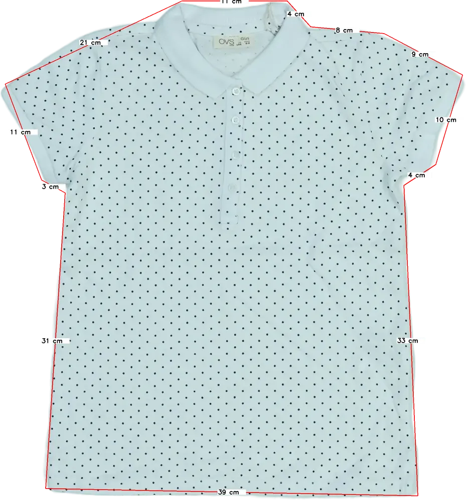 Fehér OVS Galléros póló EU 134 / UK 9 év / US 9 év/L