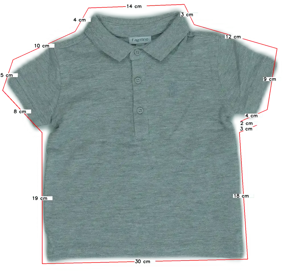 Szürke OVS - Fagottino Galléros póló EU 80 / UK 9-12 hónap / US 12 hónap