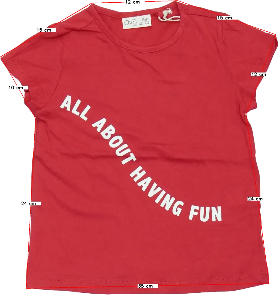 Piros OVS Póló EU 110 / UK 5 év / US 5 év/XS