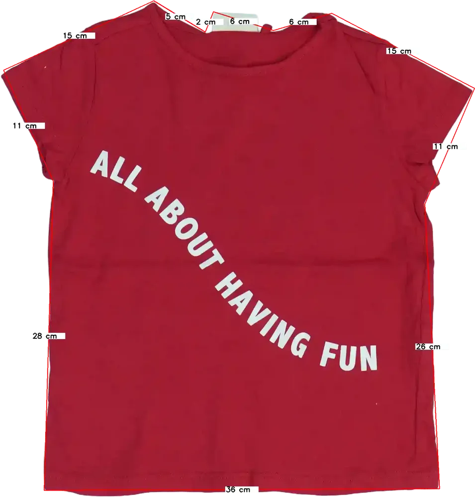 Piros OVS Póló EU 122 / UK 7 év / US 7 év/M