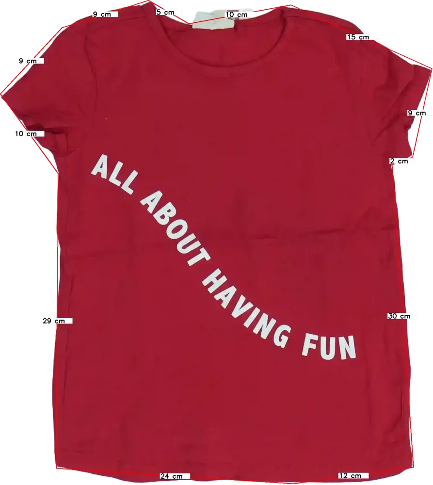 Piros OVS Póló EU 128 / UK 8 év / US 8 év/M