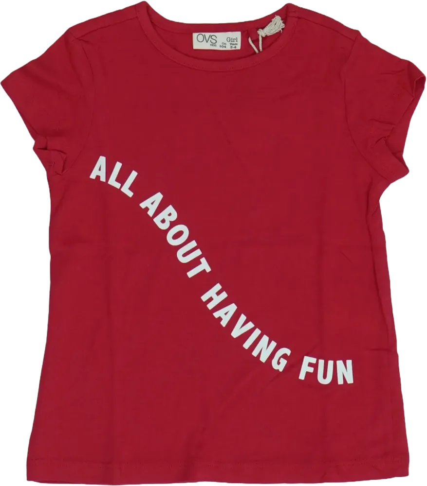 Piros OVS Póló EU 134 / UK 9 év / US 9 év/L