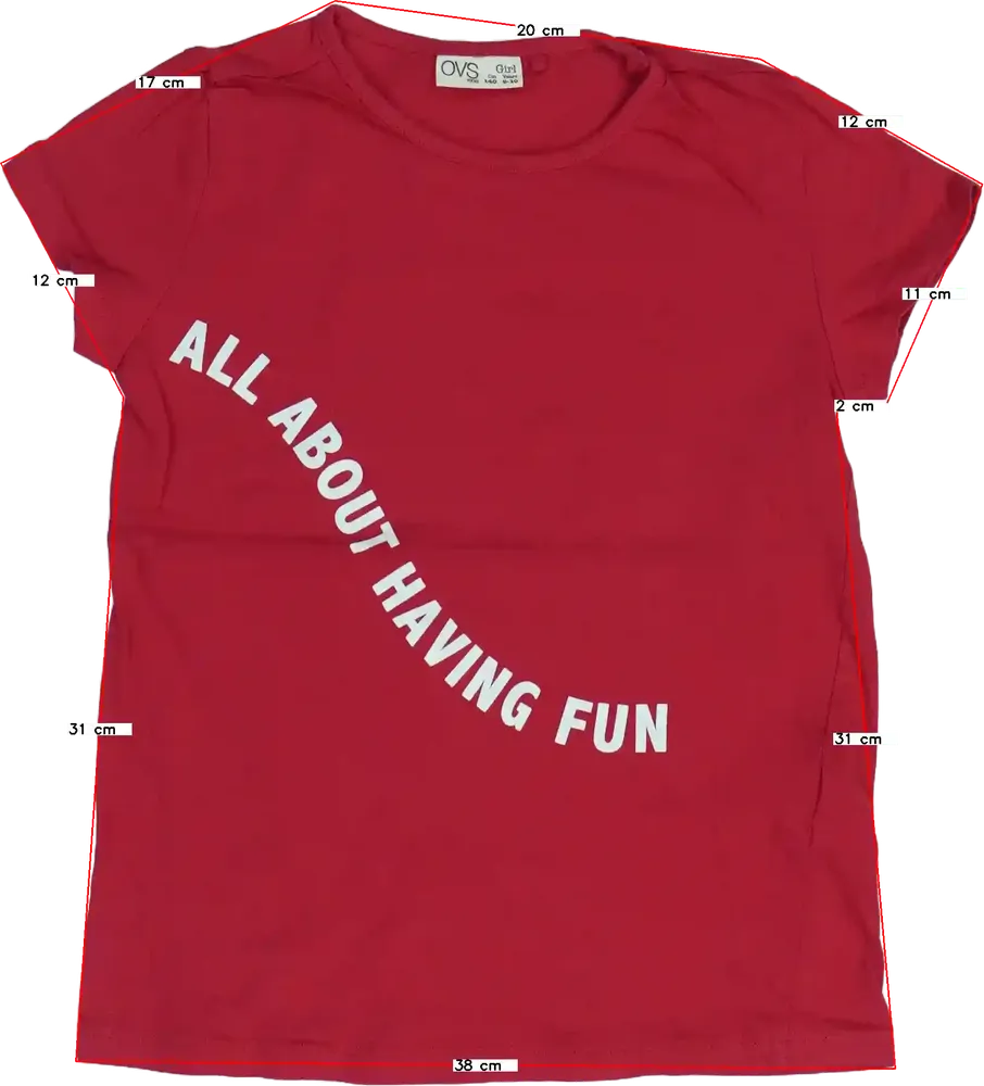 Piros OVS Póló EU 140 / UK 10 év / US 10 év/L