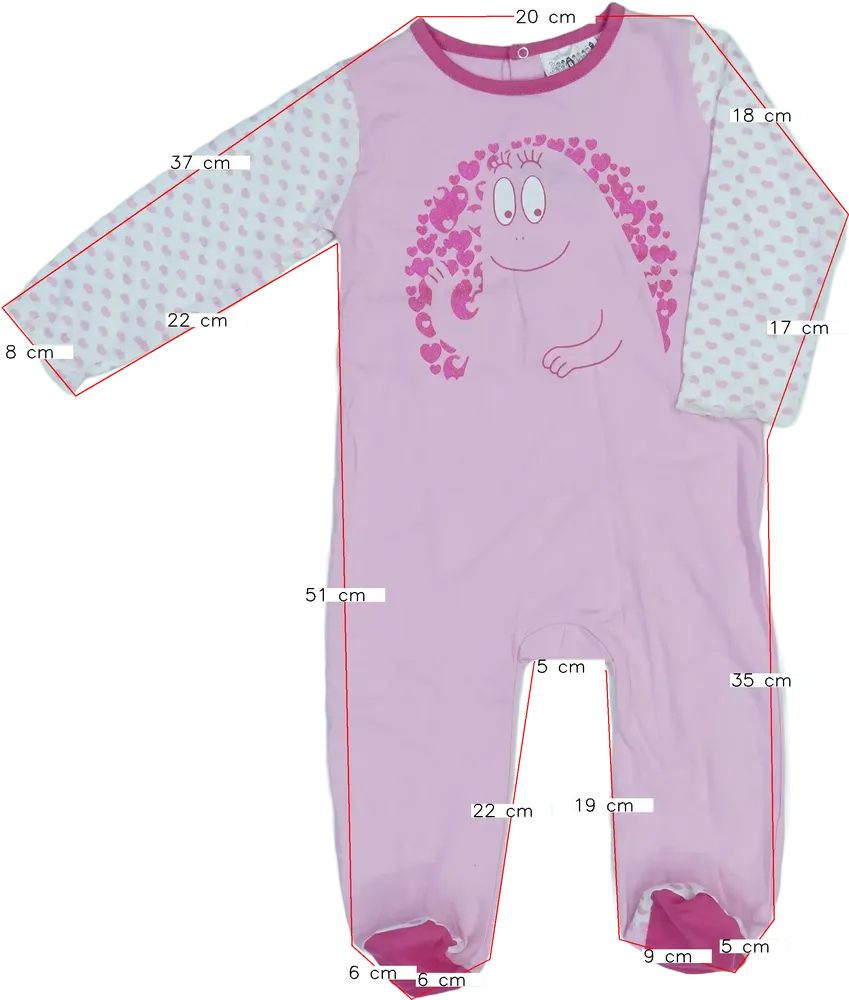 Rózsaszín Barbapapa Hosszú ujjú rugdalózó EU 86 / UK 12-18 hónap / US 18 hónap