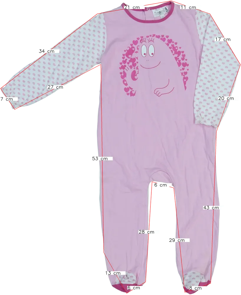 Rózsaszín Barbapapa Hosszú ujjú rugdalózó EU 92 / UK 2 év / US 2T