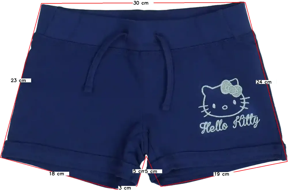 Kék Hello Kitty Rövidnadrág EU 128 / UK 8 év / US 8 év/M
