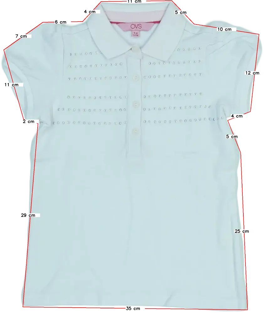 Fehér OVS Galléros póló EU 116 / UK 6 év / US 6 év/S