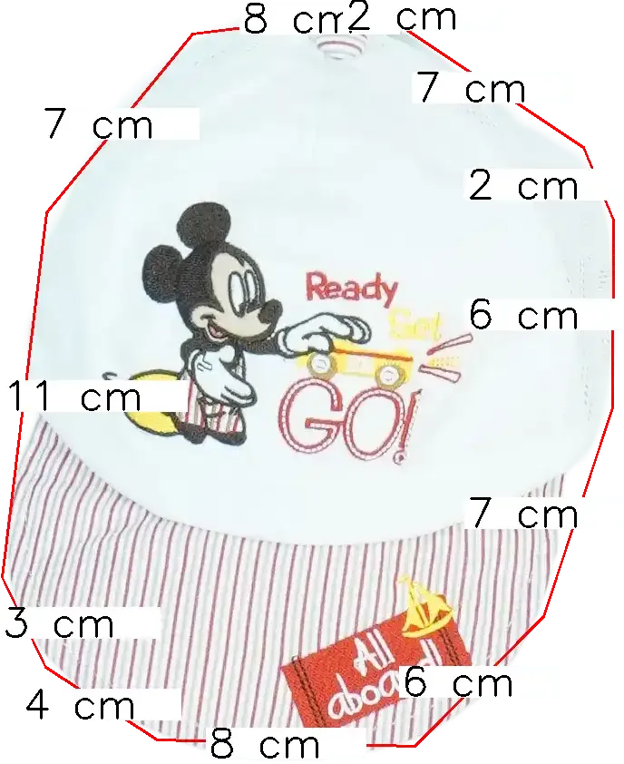 Fehér Disney Baseball sapka EU 98 / UK 3 év / US 3T