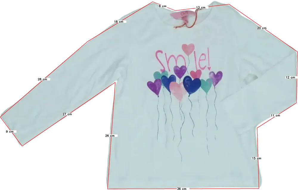 Fehér OVS Hosszú ujjú felső EU 110 / UK 5 év / US 5 év/XS