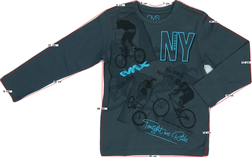 Szürke OVS Hosszú ujjú felső EU 104 / UK 4 év / US 4T/XS