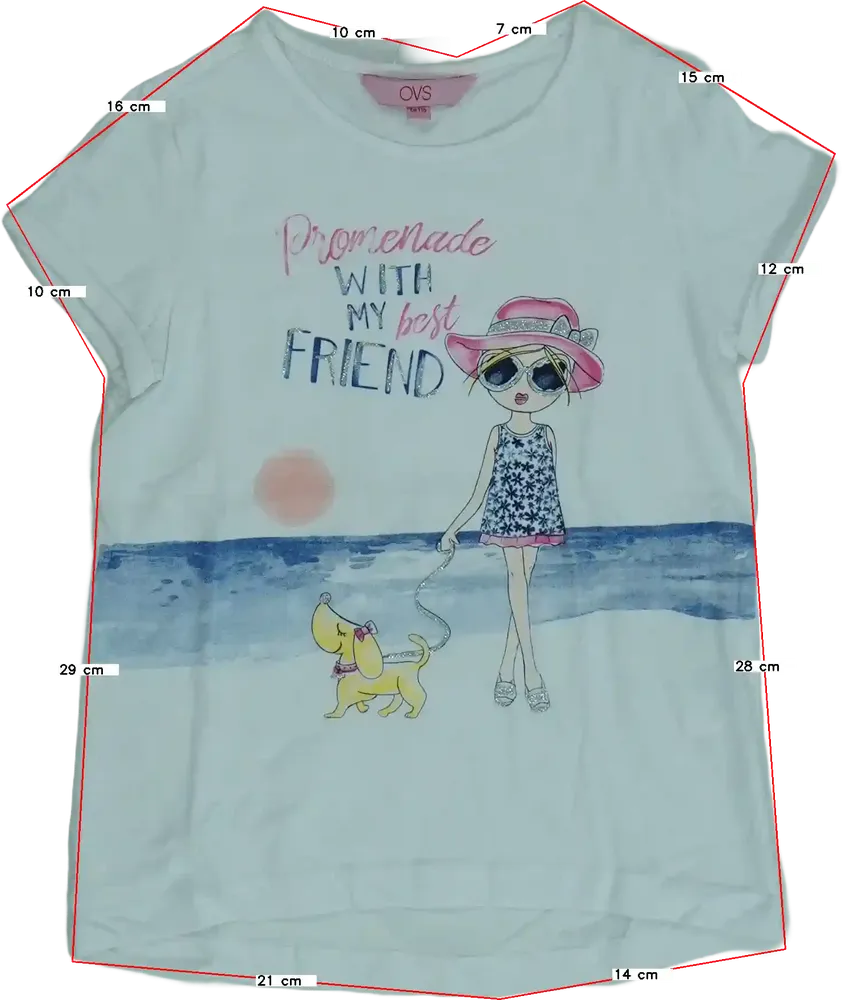 Fehér OVS Póló EU 110 / UK 5 év / US 5 év/XS