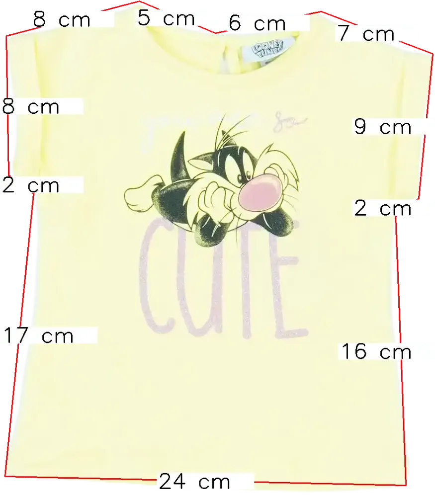 Sárga Looney Tunes Póló EU 62 / UK 0-3 hónap / US 0-3 hónap