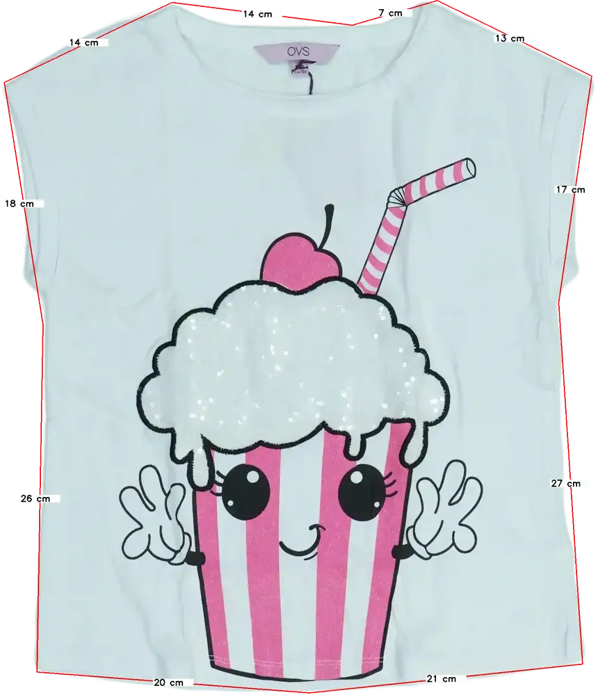 Fehér OVS Póló EU 140 / UK 10 év / US 10 év/L