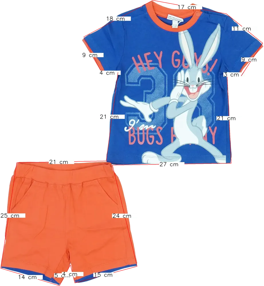 Kék Looney Tunes 2 részes szett - Felsőruházat és nadrág EU 86 / UK 12-18 hónap / US 18 hónap