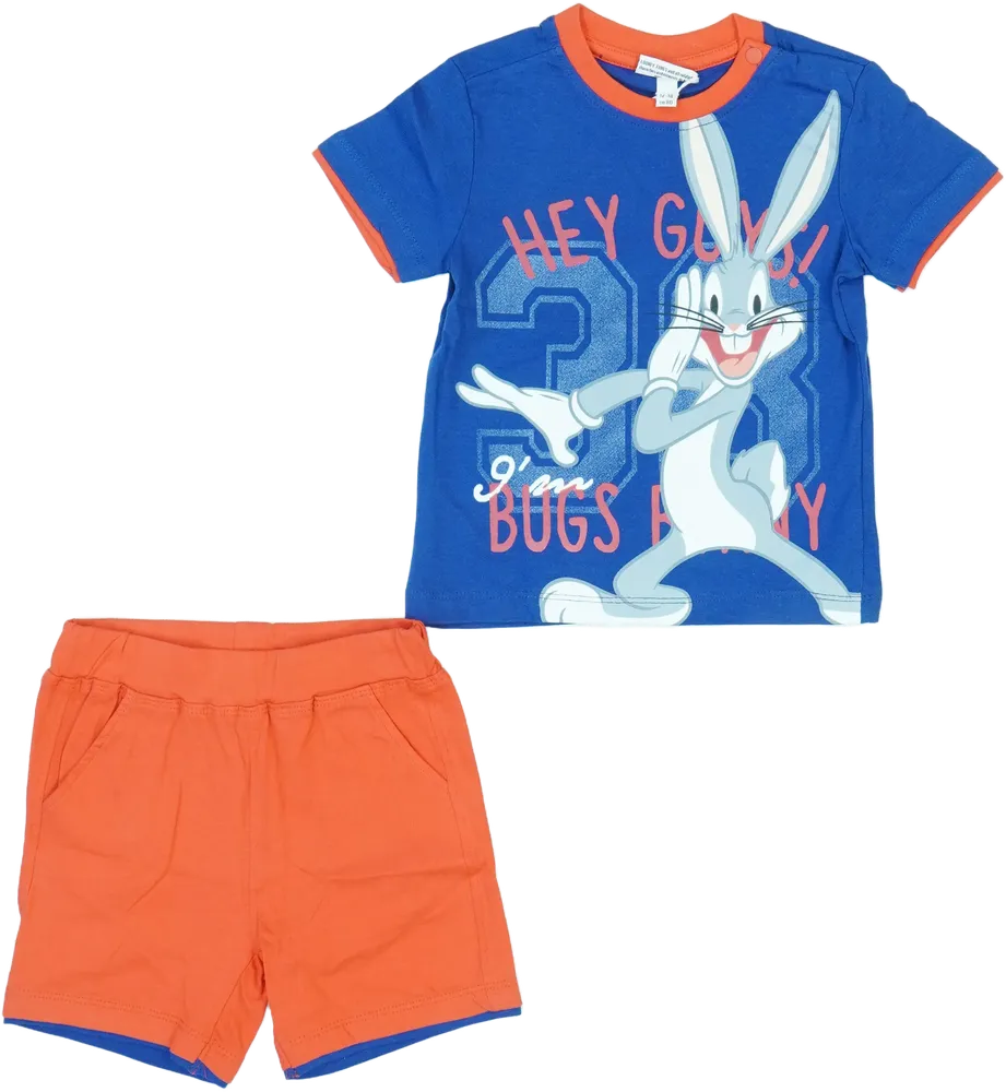 Kék Looney Tunes 2 részes szett - Felsőruházat és nadrág EU 86 / UK 12-18 hónap / US 18 hónap