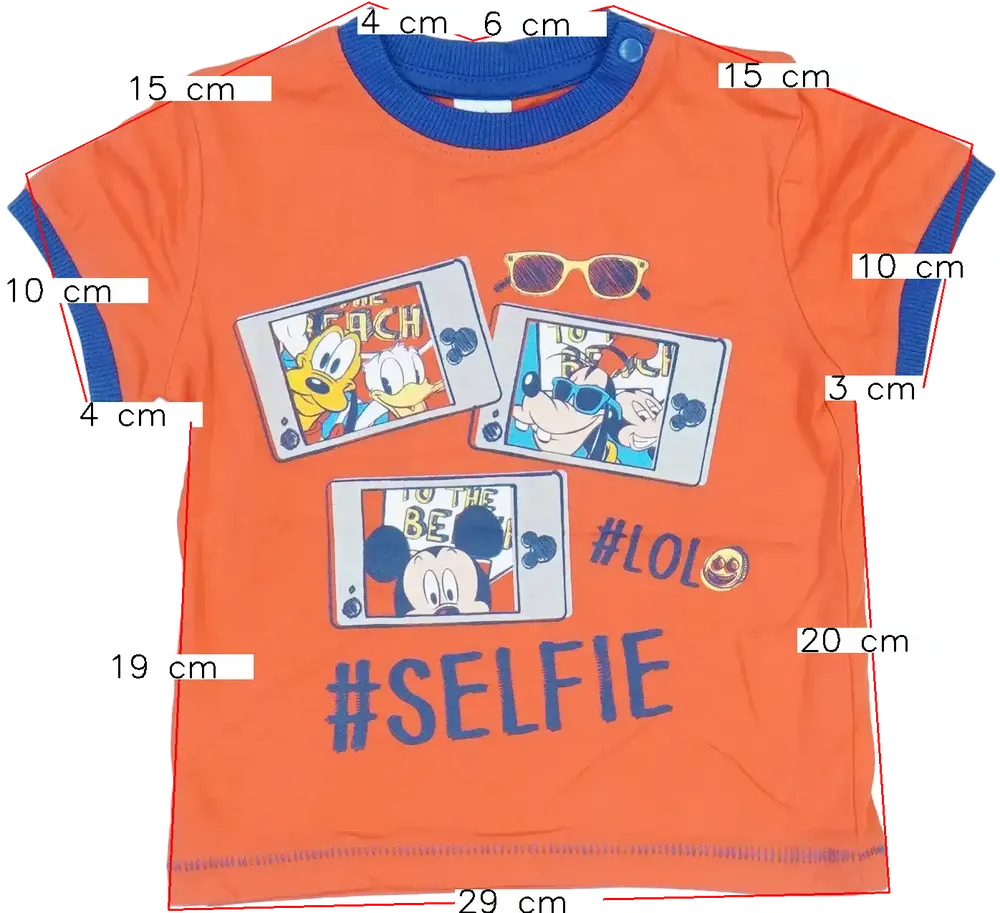 Piros Disney Póló EU 86 / UK 12-18 hónap / US 18 hónap