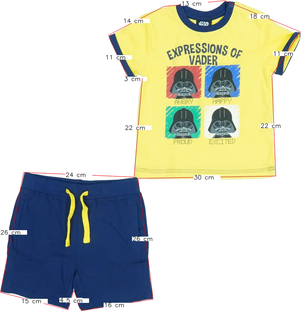 Yellow Star Wars 2-piece set - Top &amp; Bottom EU 86 / UK 12-18 months / US 18 months