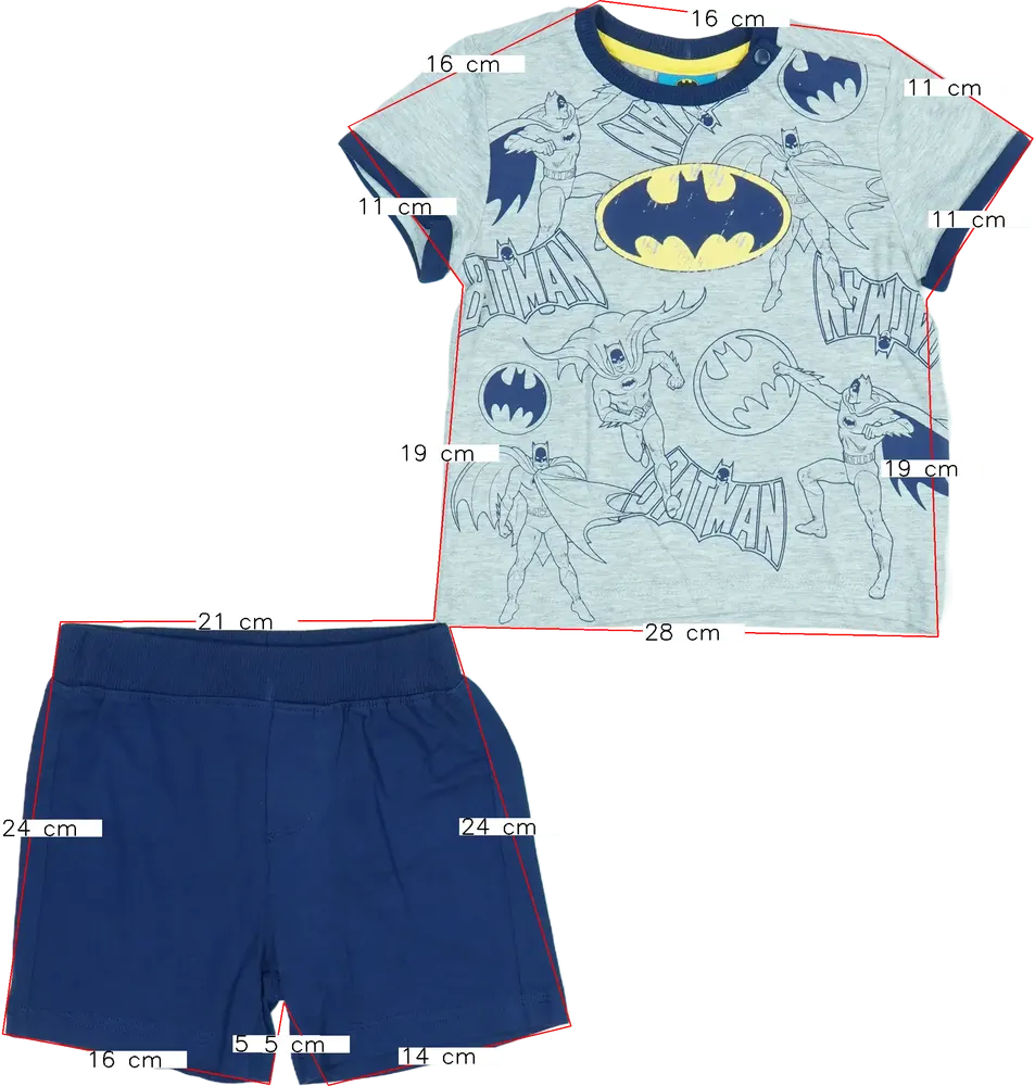 Grey Batman 2-piece set - Top &amp; Bottom EU 86 / UK 12-18 months / US 18 months