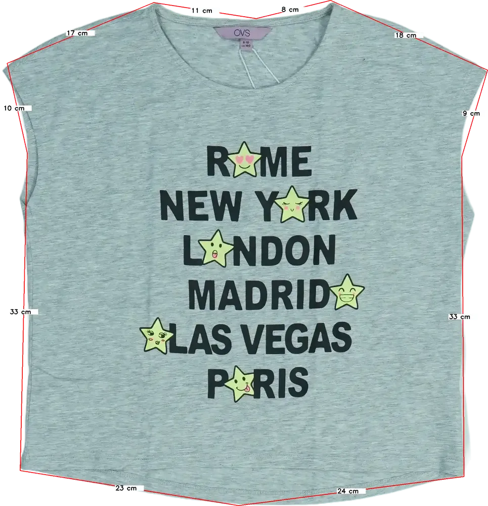 Szürke OVS Póló EU 140 / UK 10 év / US 10 év/L